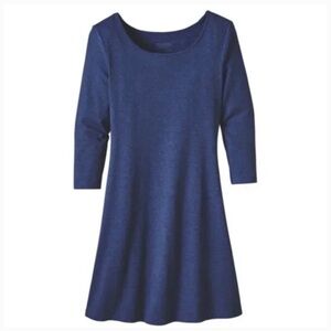 Patagonia Navy Scoop-Neck Long Sleeve A-Line Dress